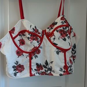 Plus size floral crop top